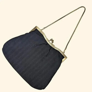 Vintage DuVal Navy & Silver Convertible Purse